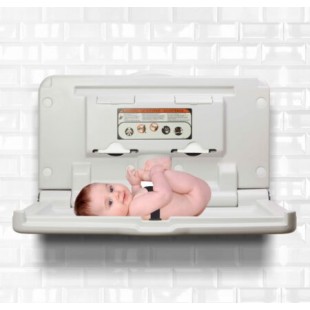Alpine Industries ALP411 34-1/4 Inch Baby Changing Station Wall Mounted with Safety Belt
