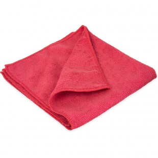 Carlisle 3633405 16 Inch Microfiber Cleaning Cloth Suede Finish Red Polyester Polyimide