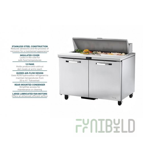 True Refrigeration TSSU-48-12-HC~SPEC3 48 Inch Commercial Sandwich Salad Unit with Stainless Steel