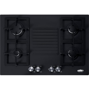 Summit GC432B 29-1/2 Inch Gas Cooktop 4 Burners 25400 BTU with LP Kit