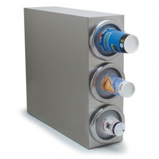 Carlisle 38883G 7 Inch Cup Dispenser Cabinet with 3 Spring-loaded Tubes Carlisle 38883G 7 Inch Cup Dispenser Cabinet with 3 Spring-loaded Tubes