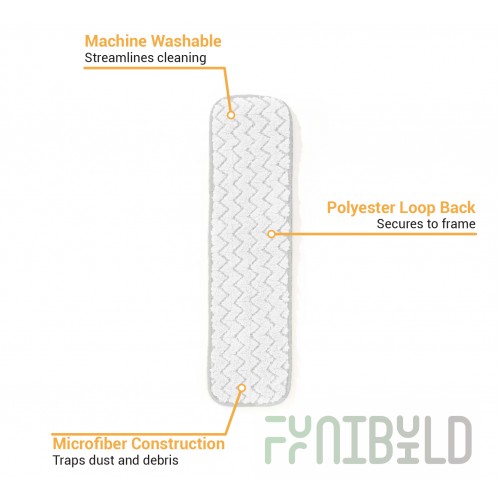 Rubbermaid FGQ41200WH00 18 Inch Microfiber Dry Room Pad White