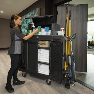 Rubbermaid 2202587 Full Size Housekeeping Cart With Hood & Doors Rubbermaid 2202587 Full Size Housekeeping Cart With Hood & Doors
