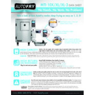 Motion Technology Inc. AUTOFRY MTI10XL3 Autofry® Ventless Fryer Electric Countertop