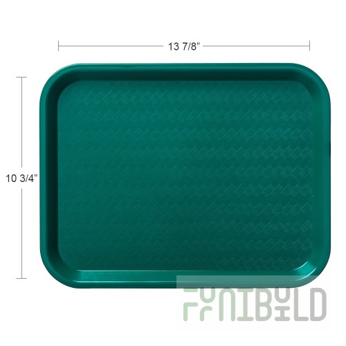 Carlisle CT101415 10 Inch Rectangular Cafeteria Tray Skid Resistant Teal Polypropylene