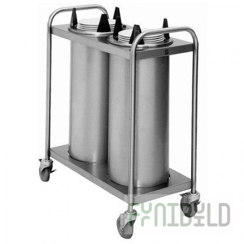 APW Wyott HTL2-7 24 Inch Heated Dish Dispenser Mobile Open Frame Stainless Steel