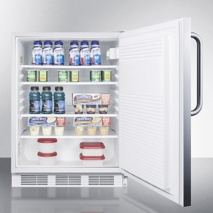Summit FF7WSSTB 24 Inch Undercounter Refrigerator 5.5 Cu. Ft. Stainless Steel Door Summit FF7WSSTB 24 Inch Undercounter Refrigerator 5.5 Cu. Ft. Stainless Steel Door