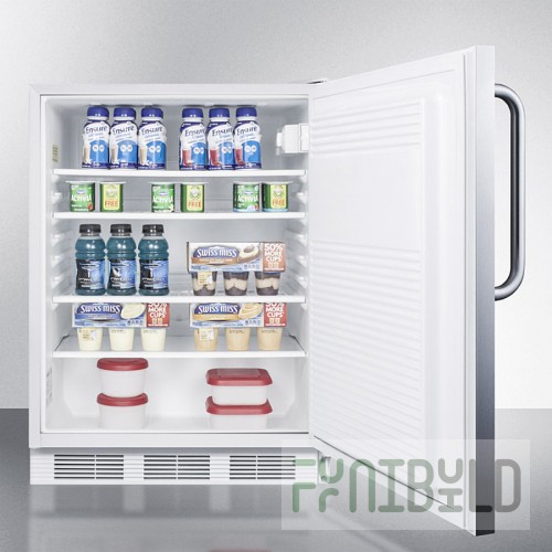 Summit FF7WSSTB 24 Inch Undercounter Refrigerator 5.5 Cu. Ft. Stainless Steel Door