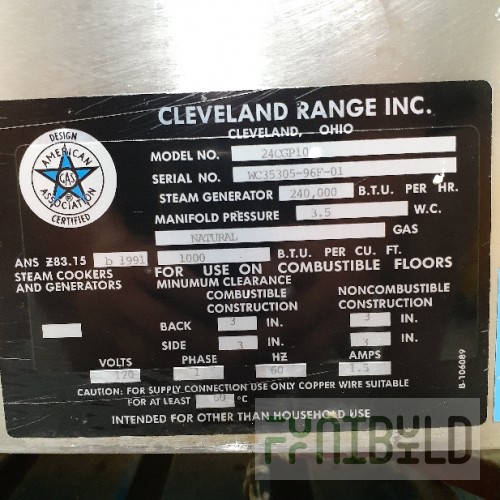 Optional LP to Natural Gas Conversion Kit for 24CGP10 Steamcraft® Power 10 Series, Cleveland 114775