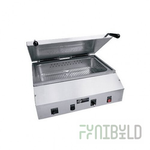 EmberGlo ES10T Width 22 Inch Countertop Steamer Tap Water Push Button Stainless Steel