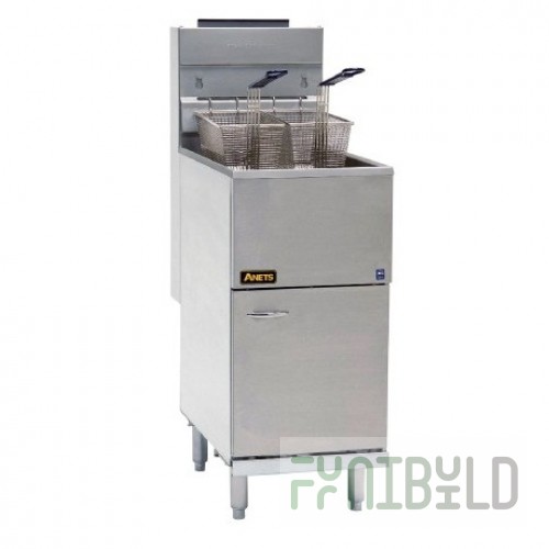 ANETS 40AS 15 Inch Tube Fired Deep Fryer Gas Floor Model 4 Burners 107000 BTU