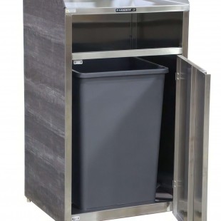 Lakeside 4410 27 Inch Front Access Waste Station 35 Gallon Stainless Steel