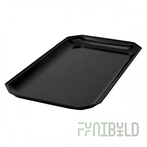 Steelite DFICC151010 15 Inch Cut Corner Tray Insert Black Acrylic Plastic