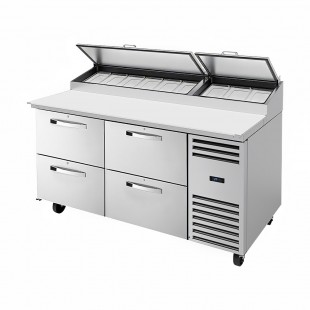 True Refrigeration TPP-AT-67D-4-HC~SPEC3 67 Inch Pizza Prep Table with Locking Drawers