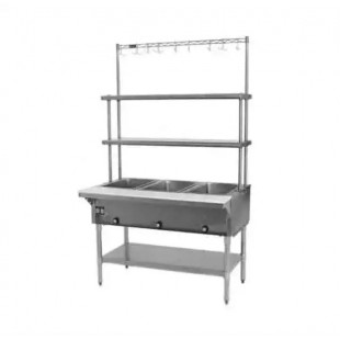Eagle SHT5-LP 79 Inch Liquid Propane Hot Food Table Open Base 5 Burner 17500 BTU