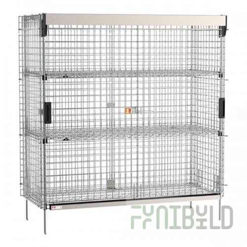 Metro SEC56C-SL-2EZ 60 Inch Chrome Security Unit with SlideSecure Door and 2 Shelves