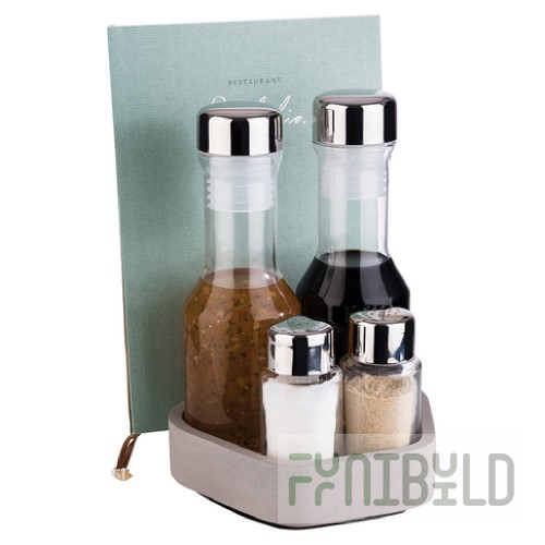 World Tableware APS 40413 Oil & Vinegar Cruet Set 5-piece 5-5/8