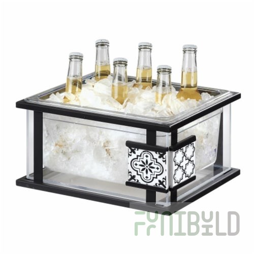 Cal Mil 4018-10-85 11 Inch Rectangular Ice Housing with Clear Polycarbonate Pan
