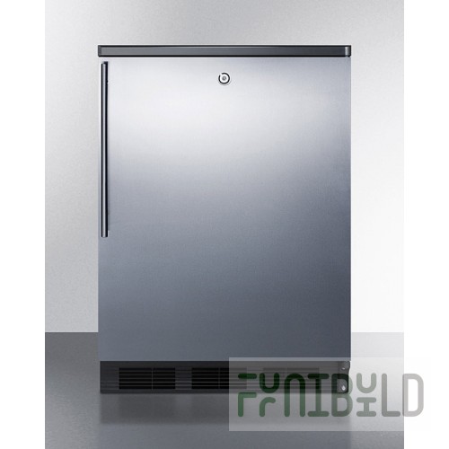 Summit FF7LBLKBISSHV 24 Inch 5.5 cu.ft. Refrigerator One Section Black and Stainless Steel