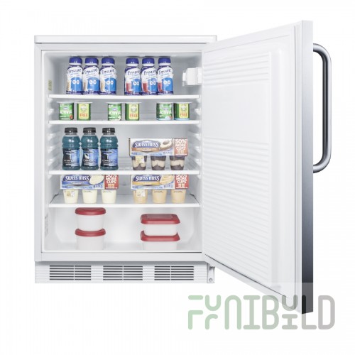 Summit FF7LWSSTB 24 Inch Stainless Steel Undercounter Refrigerator 5.5 Cu. Ft. Capacity