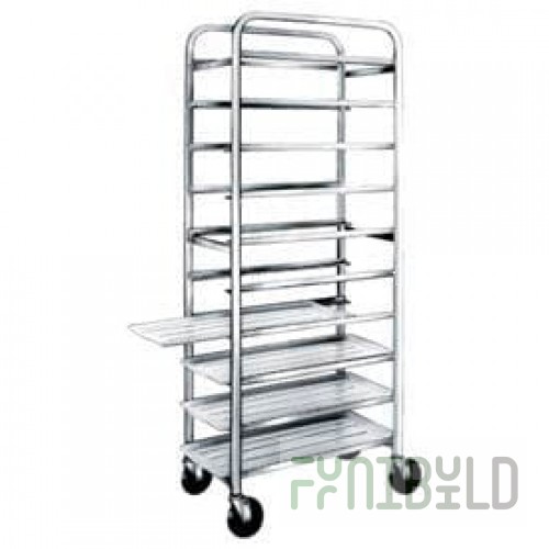 Winholt AL-1812BP-XB 26 Inch Mobile Full Height Pan Rack Aluminum with Open Sides
