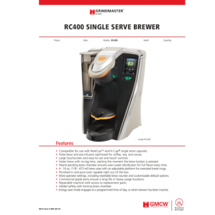 Grindmaster Cecilware RC400 10 Oz Coffee Brewer Automatic with Pourover Option Grindmaster Cecilware RC400 10 Oz Coffee Brewer Automatic with Pourover Option