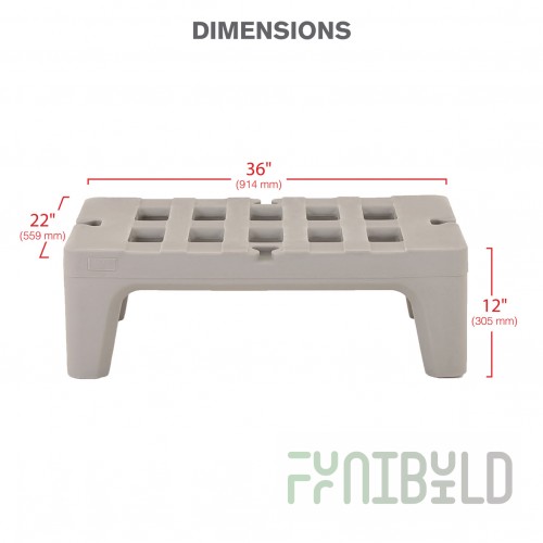 Metro HP2236PD-SR 36 Inch Dunnage Rack Slotted Polymer Construction