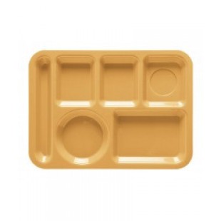 GET Enterprises TL-152-TY 13-3/4 Inch Left Handed Tray 6 Compartment ABS Tropical Yellow