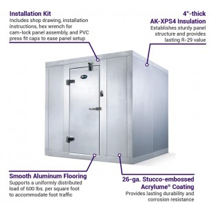 Amerikooler QC060877**F-O 5'-10 5/8 Inch Walk-in Cooler Panels Only with Aluminum Floor Amerikooler QC060877**F-O 5'-10 5/8 Inch Walk-in Cooler Panels Only with Aluminum Floor