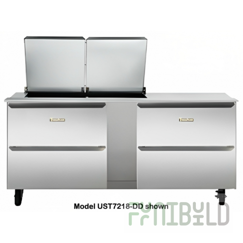 Traulsen UST7212-DD-SB 72 Inch Dealer's Choice Commercial Refrigerated Counter with Drawers
