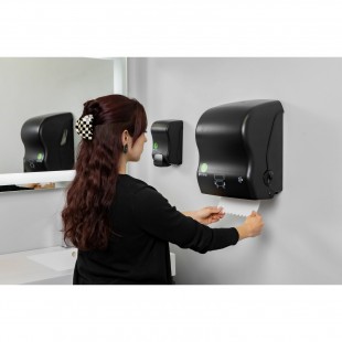 Carlisle T7400REBK 12 Inch Black Plastic Paper Towel Dispenser with Hands Free Operation