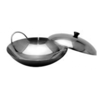 GSW USA WK-09SC 9 Inch Wok With Cover Stainless Steel for Commercial Use GSW USA WK-09SC 9 Inch Wok With Cover Stainless Steel for Commercial Use