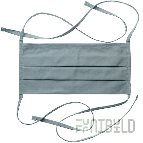 Mercer Culinary M69020LGY 14 Inch Reusable Face Mask 2-ply Double Layer Light Gray