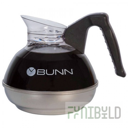 Bunn 06100.0112 64 Oz Drip-proof Coffee Decanter Plastic Black Handle Stainless Steel