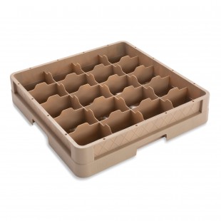 Vollrath CR5 19 Inch Full Size Dishwasher Rack Co-Polymer Beige 20 Section with Closed Wall Base