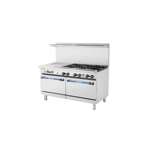 Turbo Air TARG-6B24G_LP 60 Inch Gas Radiance Restaurant Range with (6) 32000 BTU Burners and (2) Ovens