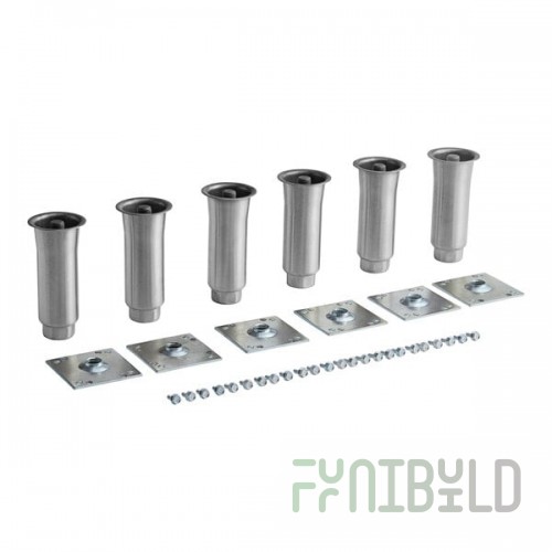 Beverage Air 00C31-032ABB 6 Inch Adjustable Legs with Plate for DW79/DW94 Set of 6