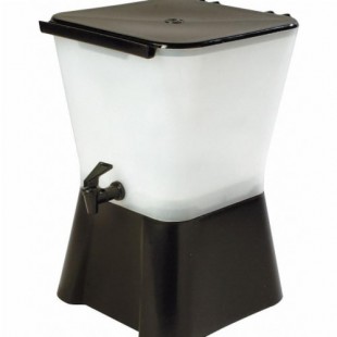 Carlisle 1082003 3 Gallon Beverage Server Square No-Drip Faucet Polypropylene Black