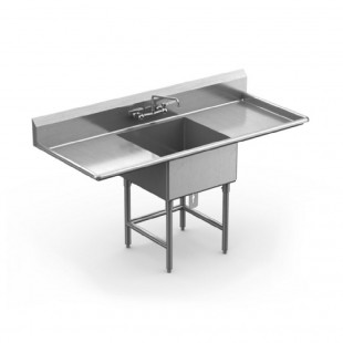 Winholt WS1T2424-2D18 24 Inch Sink One Compartment with Left and Right 18 Inch Drainboards Winholt WS1T2424-2D18 24 Inch Sink One Compartment with Left and Right 18 Inch Drainboards