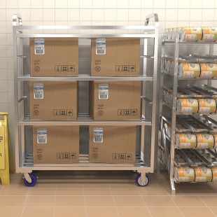 Winholt CR-72PT 25 Inch Mobile Can Storage Rack with Work Top Aluminum