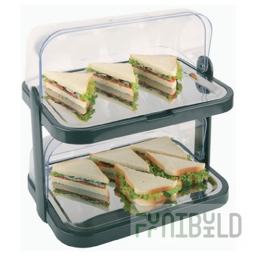 World Tableware APS 09204 APS Buffet Roll Top Showcase/Display 2-tier 17-3/8