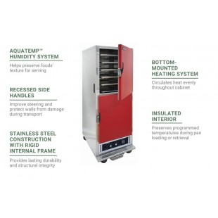 Cres Cor H135WSUA11R 26 Inch Mobile Heated Cabinet With Humidity Stainless Steel