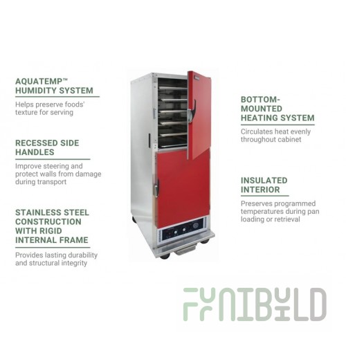 Cres Cor H135WSUA11R 26 Inch Mobile Heated Cabinet With Humidity Stainless Steel