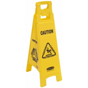 Rubbermaid FG611400YEL 38 Inch Caution Sign 4-Sided Plastic Yellow