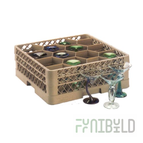 Vollrath TR18JJJJJJ 19-3/4 Inch Full Size Glass Rack with 12 Compartments