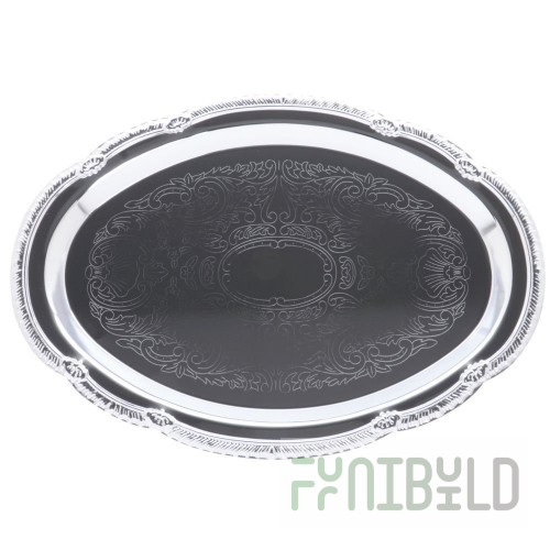 American Metalcraft STOV128 12 Inch Oval Serving Tray with Chrome Finish