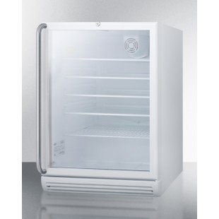 Summit SCR600GLSHADA 24 Inch ADA Compliant Refrigerated Merchandiser 5.5 cu ft White Interior and Exterior Summit SCR600GLSHADA 24 Inch ADA Compliant Refrigerated Merchandiser 5.5 cu ft White Interior and Exterior