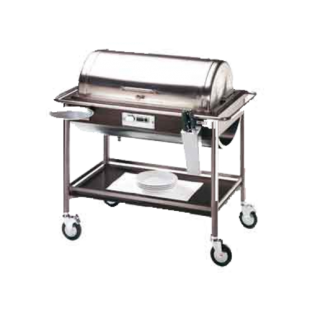 BauscherHepp 30.8007.1000 24-7/16 Inch Roast Beef Trolley Electric 18/10 stainless steel with roll top lid
