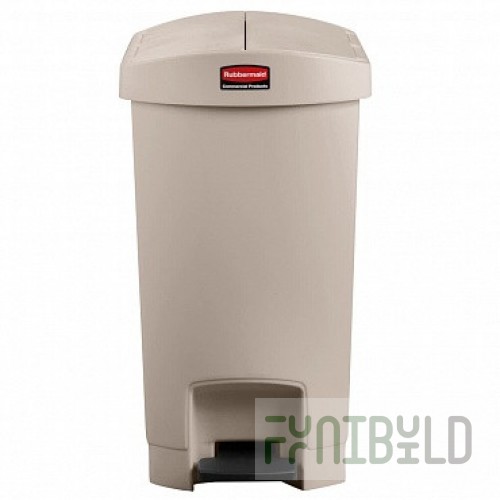 Rubbermaid 1883457 19 Inch Beige Slim Jim Utility Container with Hinged Lid
