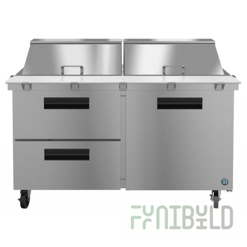 Hoshizaki SR60A-24MD2 60 Inch Two Section Refrigerated Counter 17.55 cu ft with Drawers